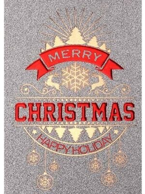 ΚΑΡΤΑ GLITTER MERRY CHRISTMAS ΚΟΚΚΙΝΟ - ΑΣΗΜΙ