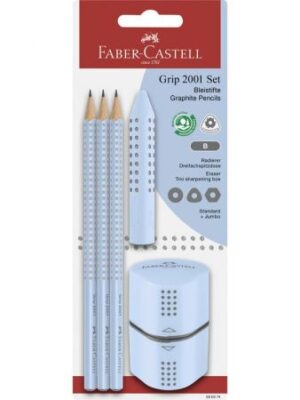 FABER CASTELL ΣΕΤ 3 ΜΟΛΥΒΙΑ ΓΟΜΑ ΞΥΣΤΡΑ SKY BLUE