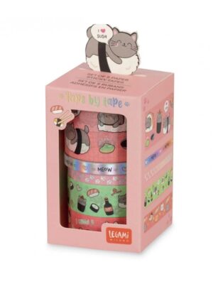 ΣΕΤ 5 ΑΥΤΟΚΟΛΛΗΤΕΣ ΤΑΙΝΙΕΣ LEGAMI TAPE BY TAPE - SUSHI CAT