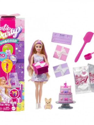Mattel Barbie Party Unboxed Reveal Κούκλα Ξανθία Με Γαλλικό Μπουλντόγκ