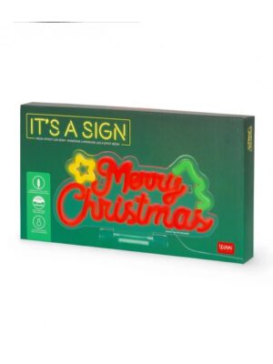 LEGAMI ΧΡΙΣΤΟΥΓΕΝΝΙΑΤΙΚΗ ΔΙΑΚΟΣΜΗΤΙΚΗ ΠΙΝΑΚΙΔΑ ΜΕ ΦΩΣ  NEON EFFECT LED SIGN - IT S A SIGN MERRY XMAS