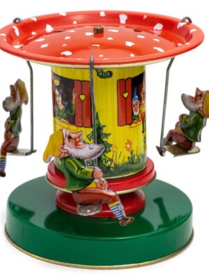 Ρετρό τσίγκινο κουρδιστό καρουζέλ Χιονάτη