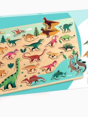Ξύλινα σφηνώματα Djeco  Δεινόσαυροι 22 τμχ