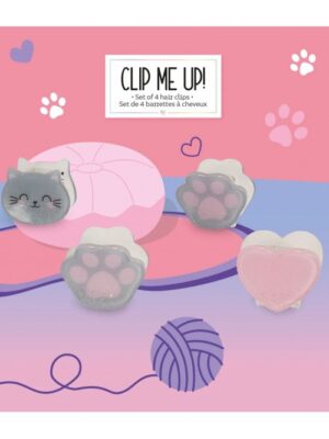 ΚΛΙΠ ΓΙΑ ΜΑΛΛΙΑ LEGAMI  CLIP ME UP  SET OF 4 MINI HAIR CLIPS  KITTY