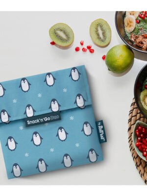 Rolleat Snack n Go Duo Animals Penguin  Οικολογική Θήκη/Τσεπάκι για Σνακ Δύο Θέσεων
